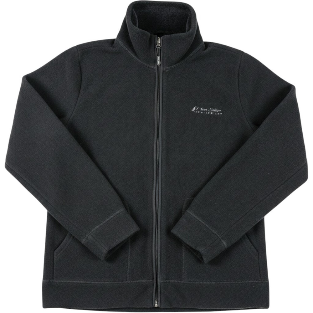 Kiwi Silver New Zealand Black Full Zip Fleece Jacket Womens Large Narrow Torso